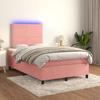 VidaXL Slatted Bed Base with LED Mattress, Upholstered Bed, Double Bed, Adult Bedroom Interior Bed, 3136058