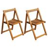 VidaXL Folding Garden Chairs 2 Pcs Solid Acacia Wood