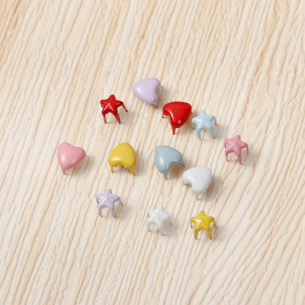 20Pcs 5/6mm Handmade Star Buckles Decor Sewing Accessories Love Buttons Buckles Doll Clothing