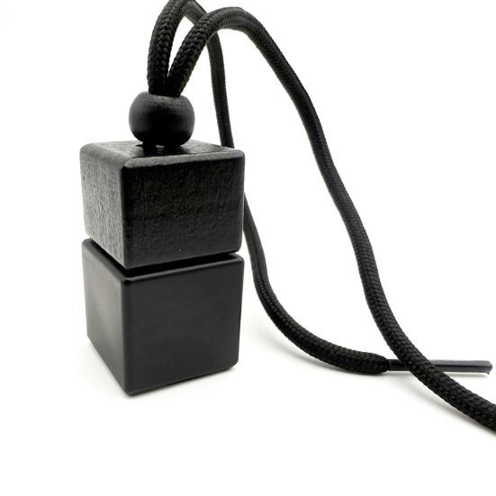 8ML Refillable Perfume Bottle with Wooden Lid Clear Glass Aromatherapy Essential Oil Empty Bottle Rearview Mirror Hanging Fragrance Bottle Home