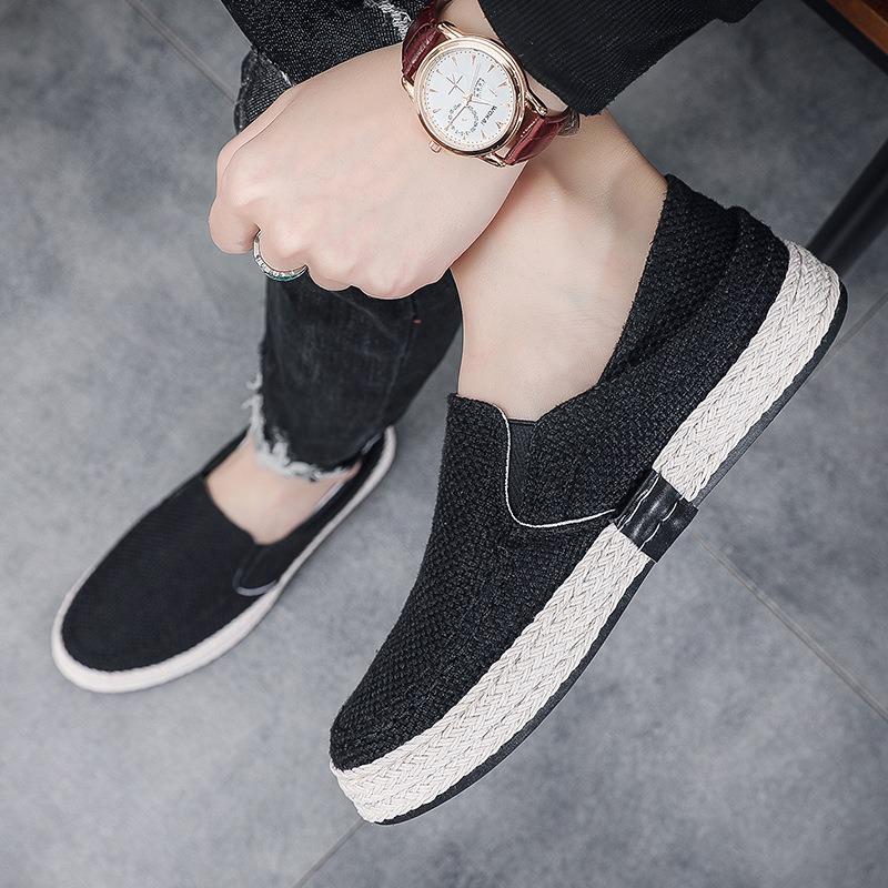 Fashion Man's Canvas Shoes Summer Lightweight Breathable Men Flats Shoes Loafers Lazy Linen Cloth Casual Walking Footwear Zapatos Hombre