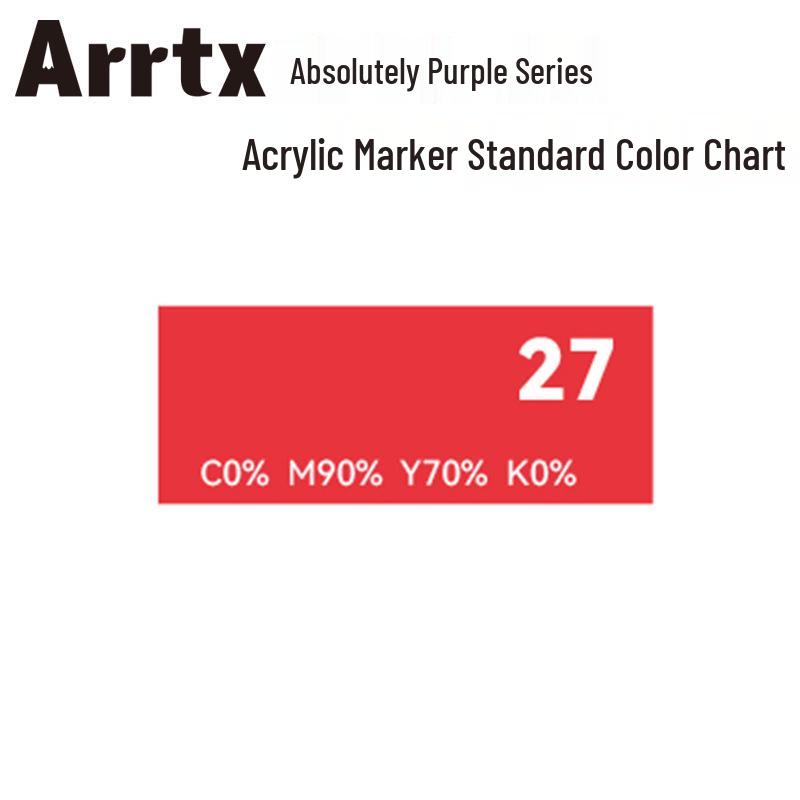 Arrtx Ataishi Акриловый маркер с мягким наконечником, 1 шт., Абсолютно фиолетовый, Стиль A/B, 30 цветов, Водонепроницаемый, Быстросохнущий, Непрозрачный.