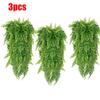 3 шт. персидских листьев папоротника для домашнего сада, декора комнаты, подвесное искусственное растение, пластиковая лоза, трава, свадебная вечеринка, настенное украшение для дома