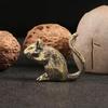 Brass Rat Ornament Figurine Copper Mouse Sculpture Tabletop Handcrafted Miniature for