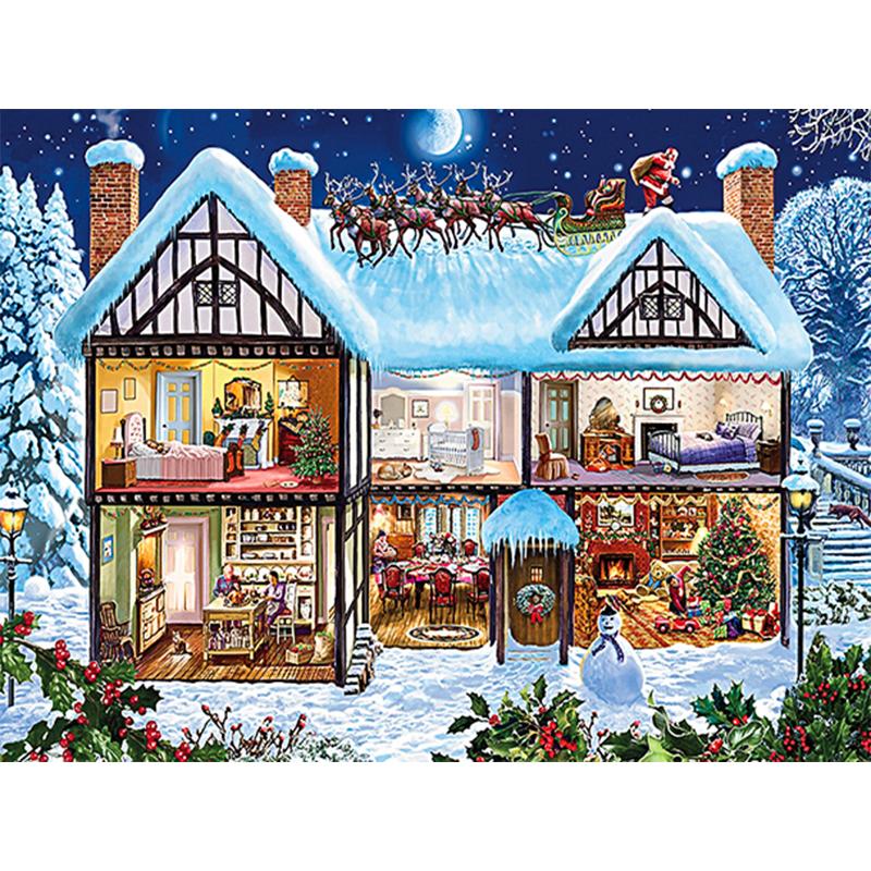 5D Diy Diamond Painting Cartoon Christmas Santa Gift Cross Stitch Kits Full Drill Embroidery Mosaic Art Picture Of Rhinestones
