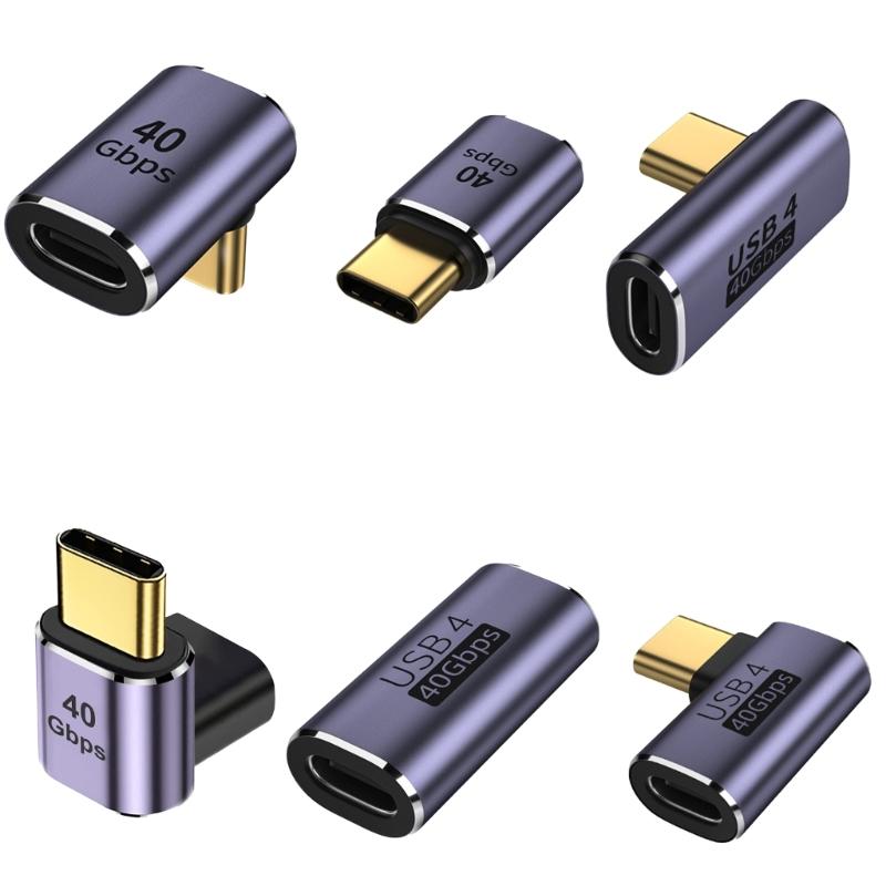 Упаковка из 6 шт. адаптеров-переходников USB4 Type C, преобразователь USB C с поддержкой быстрой зарядки 100 Вт и скорости передачи данных 40 Гбит/с