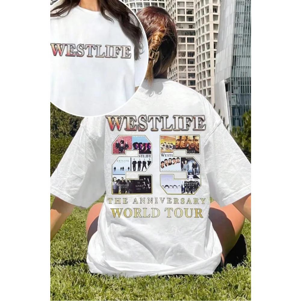 Summer New Westlife 2026 The Classics Tour 25th Anniversary T-Shirt Unisex Casual Hip Hop Streetwear Top Y2K Gothic Cotton Oversized T-shirts