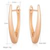 Kinel Glossy Gold Color V Shape Earrings For Women