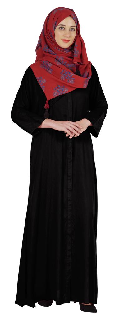 Bimba Islamic Clothes For Women Long Prayer Robe Maxi W Printed Hijab Rayon Abaya Front Button Muslim