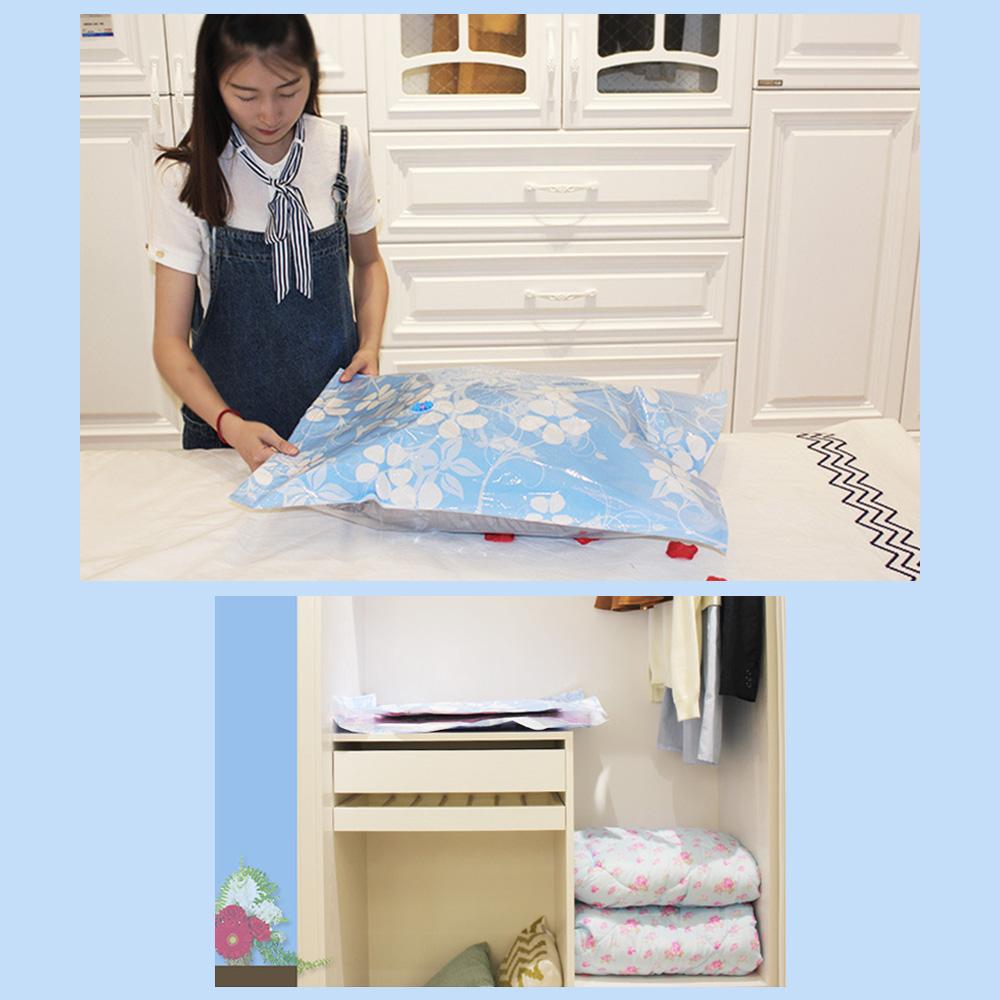 5 Pack Vacuum Bag with Manual Pump Reusable Vacuum Storage Bags Leakproof Space Saver Sealer for Home Travel Bedding Clothes