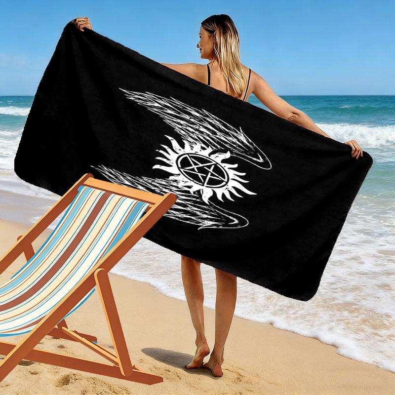 Dean Winchester Print Beach Towel, Large Soft Quick Dry Towel for Beach Camping Swimming