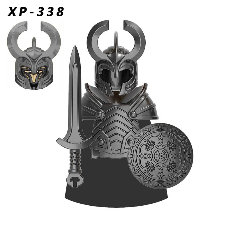 1PCS Medieval Mini Action Figures Building Blocks Asgard Knights Soldiers  Educational Toys for Children Gifts