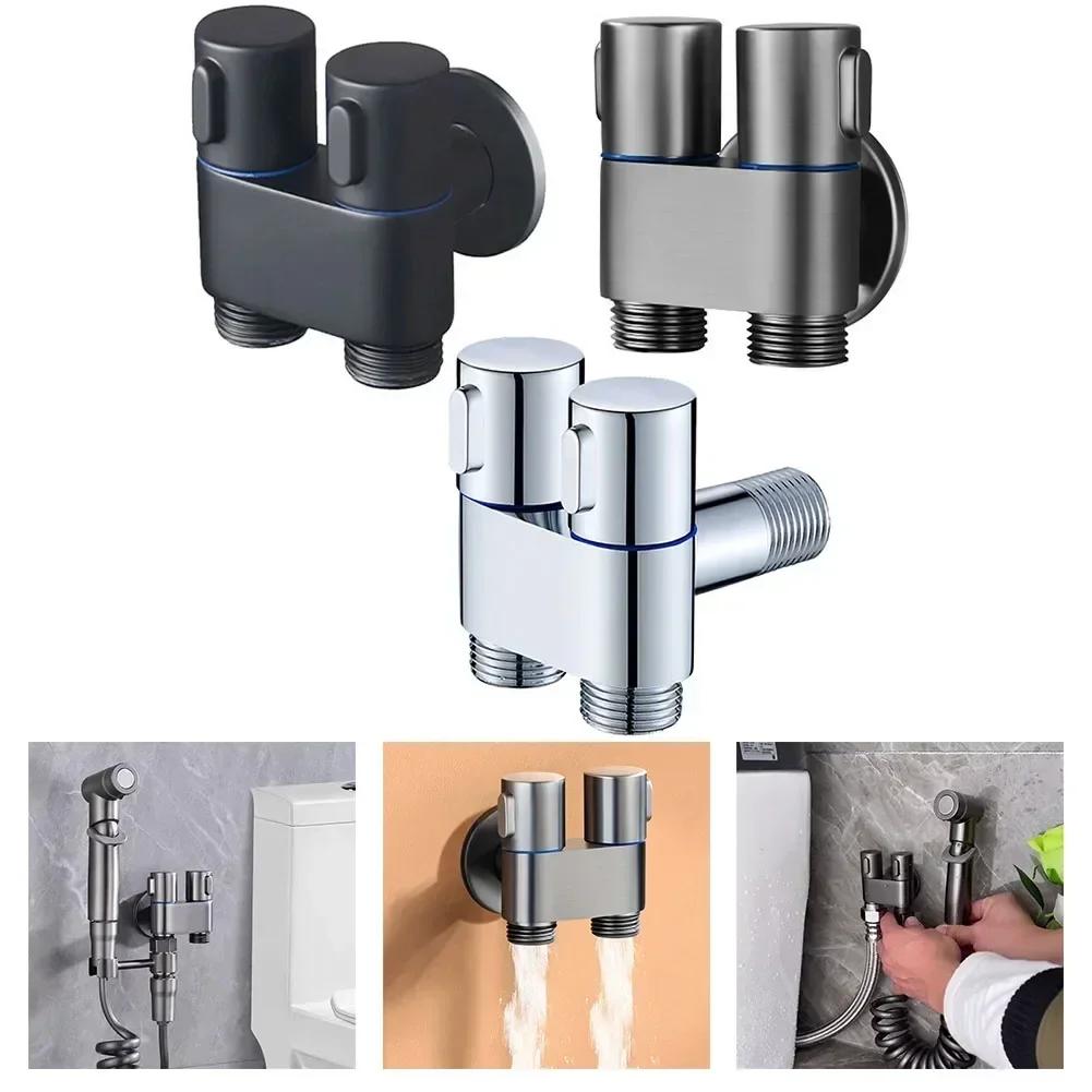 G1/2 Мини Многофункциональный кран, Латунь 1 В 2 Выхода Двойной Контроль Стиральная Машина Хром/Серый Кран Трехходовой Треугольный Клапан