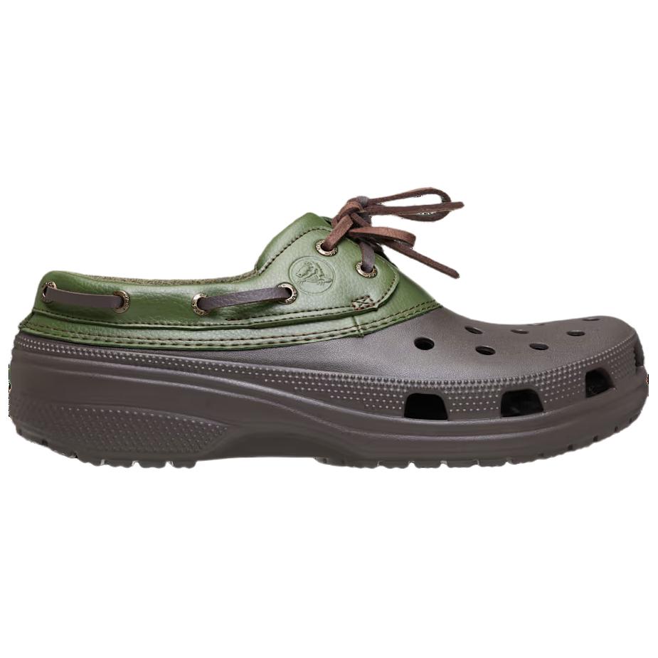 Crocs Удобные Универсальные Замшевые Кожаные Клоги Обувь Унисекс Коричневый Зеленый 212022-26E