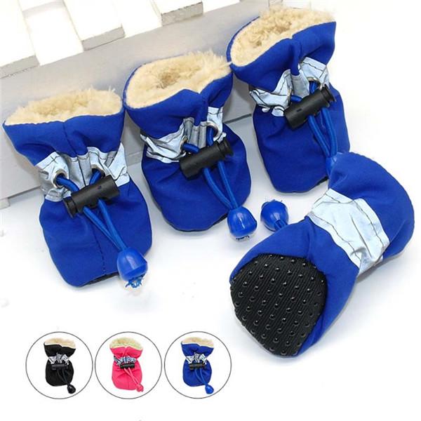 Pet Velvet Boots Nylon Lining Secure Fit Soft Comfortable for Pomeranian Teddy Outdoor Walks Cold Weather Paw Protection Warmth Retention Pet Supplie