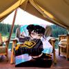 "Anime Character Inspired Purple and Yellow Uniform Cosplay Costume"Blanket Lightweight Flannel Throw Blanket for Sofa, Bed, Travel, Camping