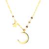 [Q0950] - Golden 'Starry Moon' Steel Designer Necklace - 13x8 Mm