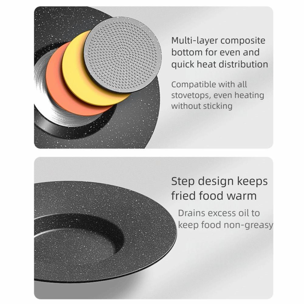 Aluminum Zinc Zinc Alloy Deep Baking Tray Thicken Frying Pan with Handles Multifunctional Griddle Pan  BBQ