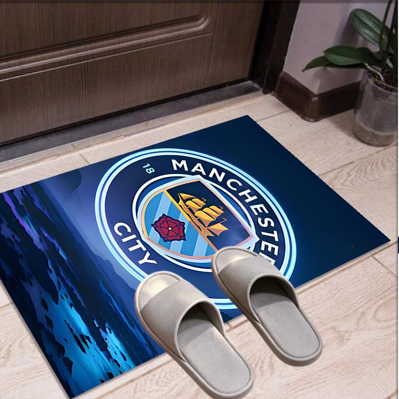 Manchester City FC Pattern Rug, Indoor/Outdoor Mat, for Picnic, Gameroom, Bedroom, Office, Living Room, Home Decor Carpet, Birthday Gift