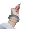 Chalcedony Curry Blue Bracelet Women's Blue Aqua Color Fat Round Bar Bracelet Ice Transparent Sky Blue Frozen Jade Women's Bracelet