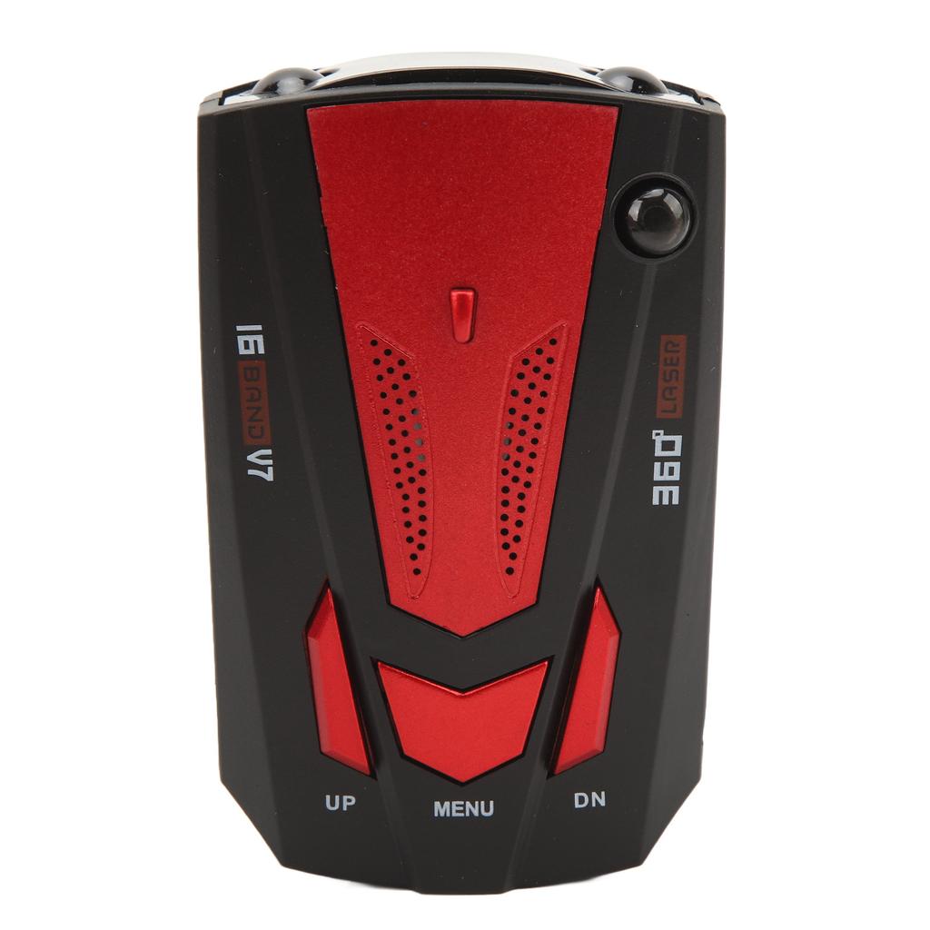 Автомобильный радар-детектор Защита 360 градусов Предупреждение о скорости 16 диапазонов Электронный детектор-собака Спидометр Тестер скорости Красный