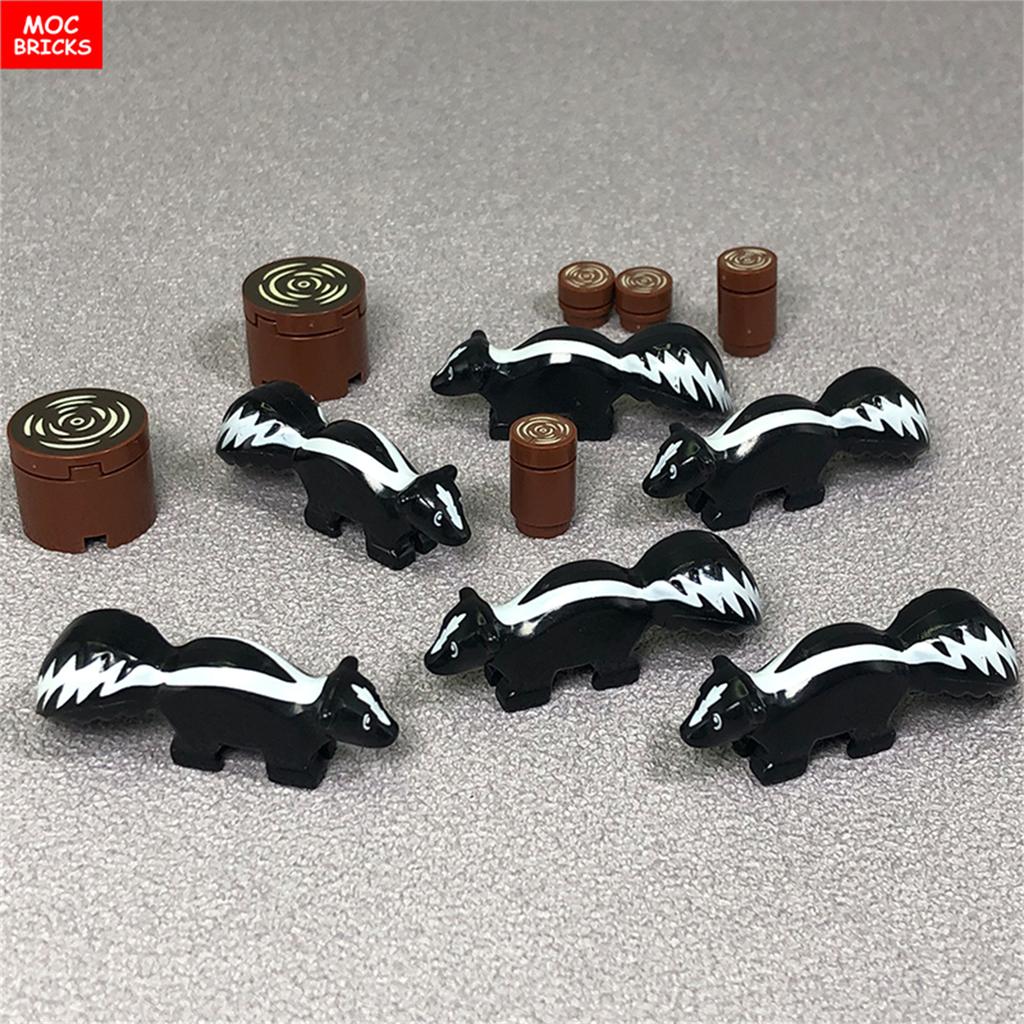 Кирпичики MOC Джунгли Подлесок Лесное животное Обезьяна Коза Жираф Птица Ночная сова Аксессуары Строительные блоки Игрушки-друзья Подарки