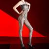 Женский сексуальный комбинезон Сексуальный сетчатый в клетку кружевной боди с открытой промежностью Чулки Ультратонкие прозрачные с цветочной вышивкой Боди-колготки