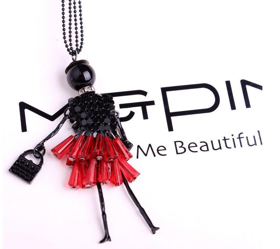 Этническое ожерелье-кукла из кристальных ломтиков для девочек