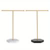 T-shaped Jewelry Shelf with Marble Base Minimalist Display Tower Metal for Bangles Necklaces Bracelets Rings Bag