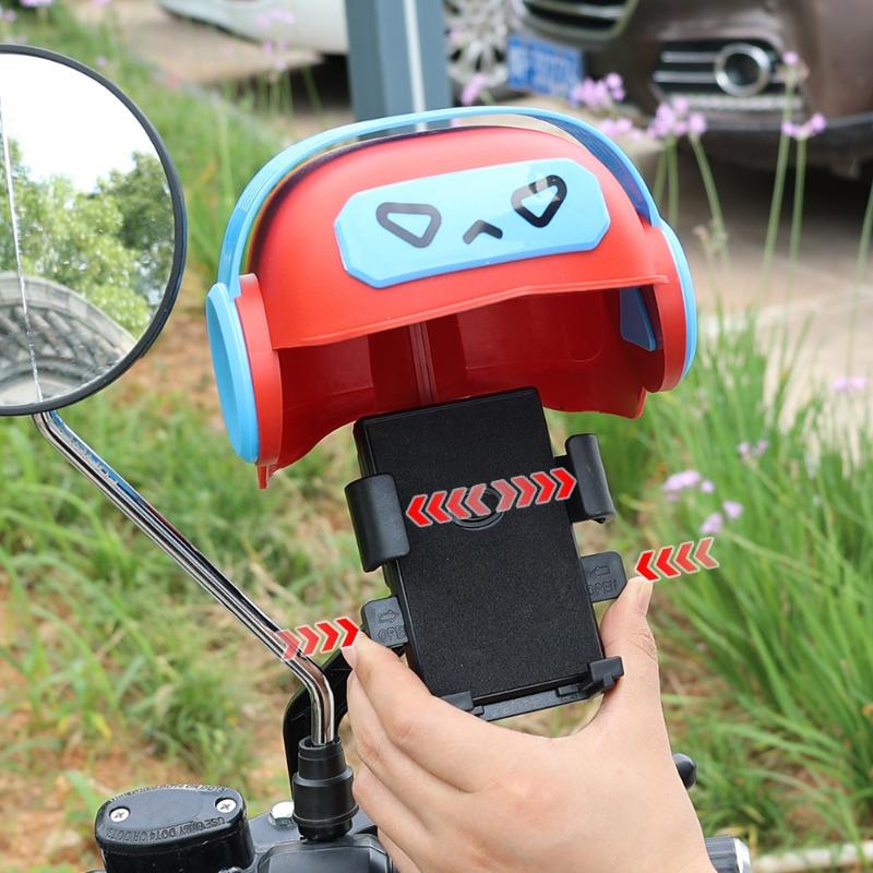 New Motorbike Small Rainproof Mobile Phone Helmet Holder Portable Mini Parasol Sun Shade Bicycle Umbrella Phone Bracket