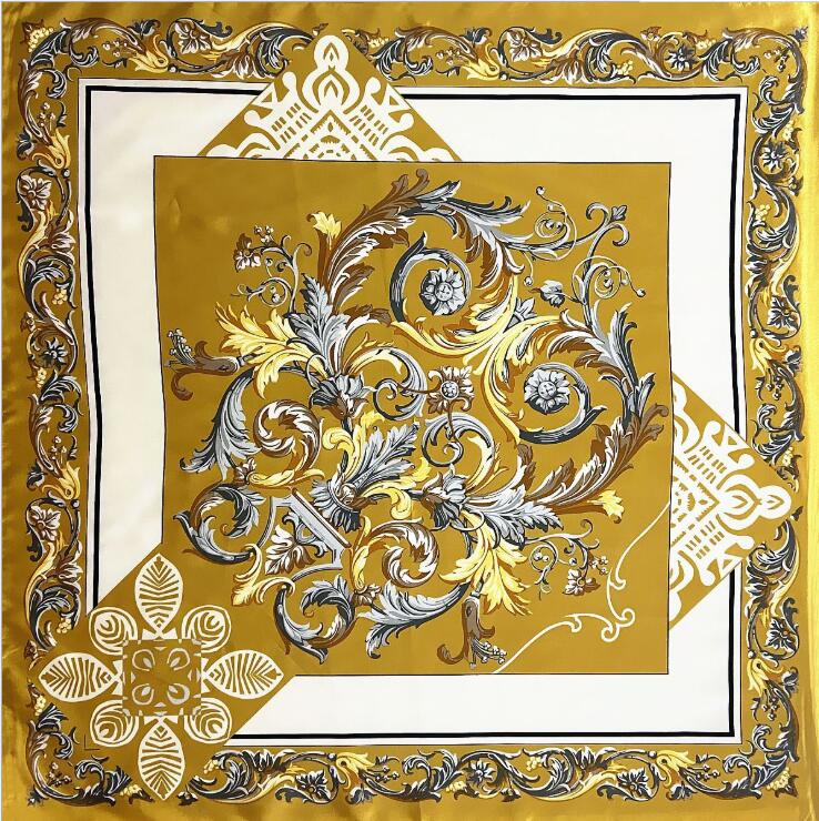 NEW 90*90cm Luxury Brand Women Silk Scarves Plaid Horse Square Scarves Spring Summer Shawls For Ladies