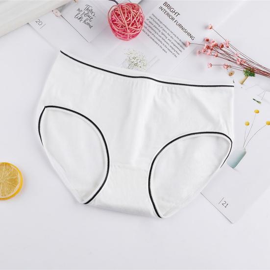 Cute Girls Solid Color Low Waist Slim Panties Breathable Cotton Underwear Briefs