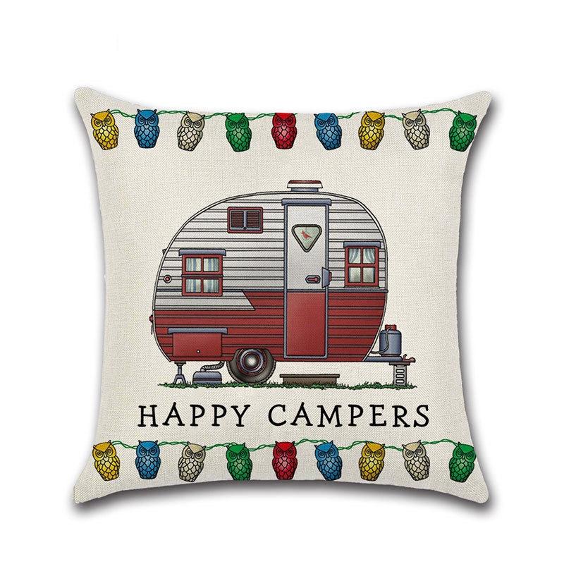 Декоративная наволочка на подушку-плед для дивана Happy Campers, идеально подходящая для домашнего декора