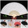 Диаметр 40 см Китайский Винтажный Бамбуковый Веер Бамбуковый Каркас Бамбуковый Шелк Складной Веер Танцы Вечеринка