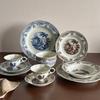 Ретро Усадьба Керамическая Посуда Кофейные Чашки и Блюдца Подглазурная Цветная Керамическая Посуда Миски и Тарелки Легкая Роскошь Премиум Тарелки Миски для Риса