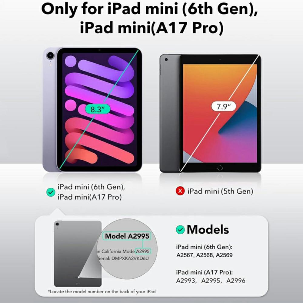 Для iPad мини (2024)/(2021) Чехол-планшет из акрила + поликарбоната, матовый, с держателем для стилуса