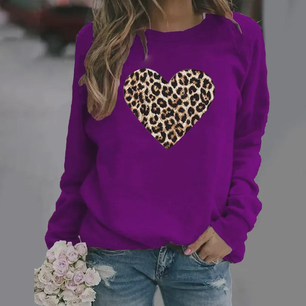 2024 Women's European & American Animal Print Round Neck Sweatshirt
