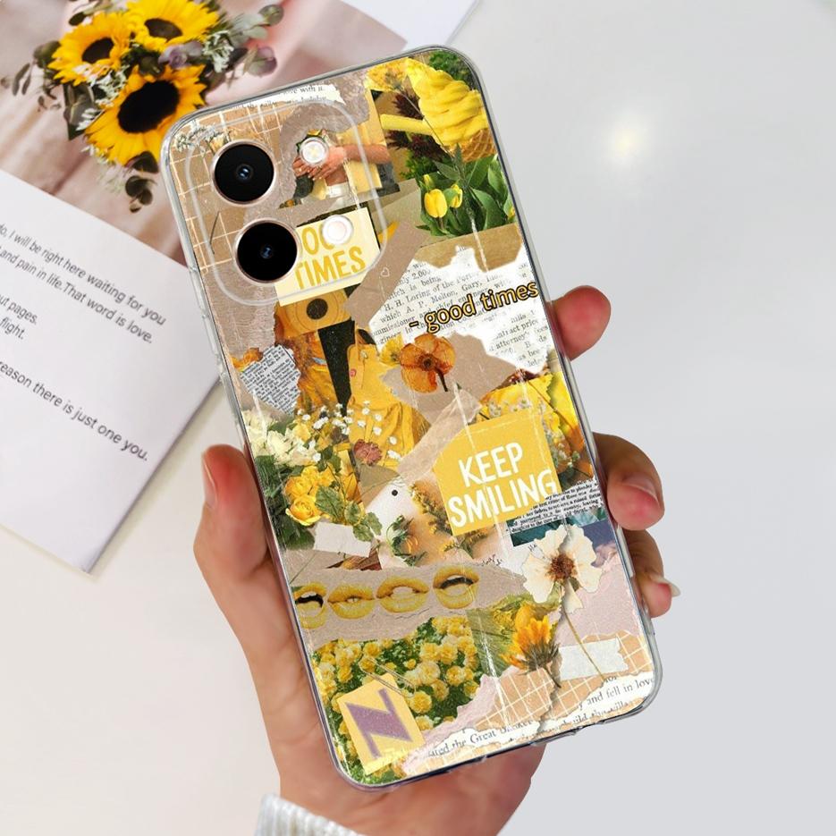 Для Vivo Y28 4G Чехол V2352 Милый Кот Панда Расписная Крышка Мягкий Силиконовый Чехол для Телефона Для Vivo Y28 Y 28 VivoY28 4G Funda 6.68'' Coque
