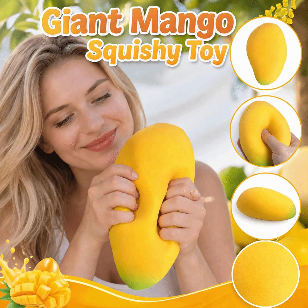 16cm Giant Mango Squishy Toy Yellow Realistic Fruits Pinch Sensory Stress Ball Office Desk Toy