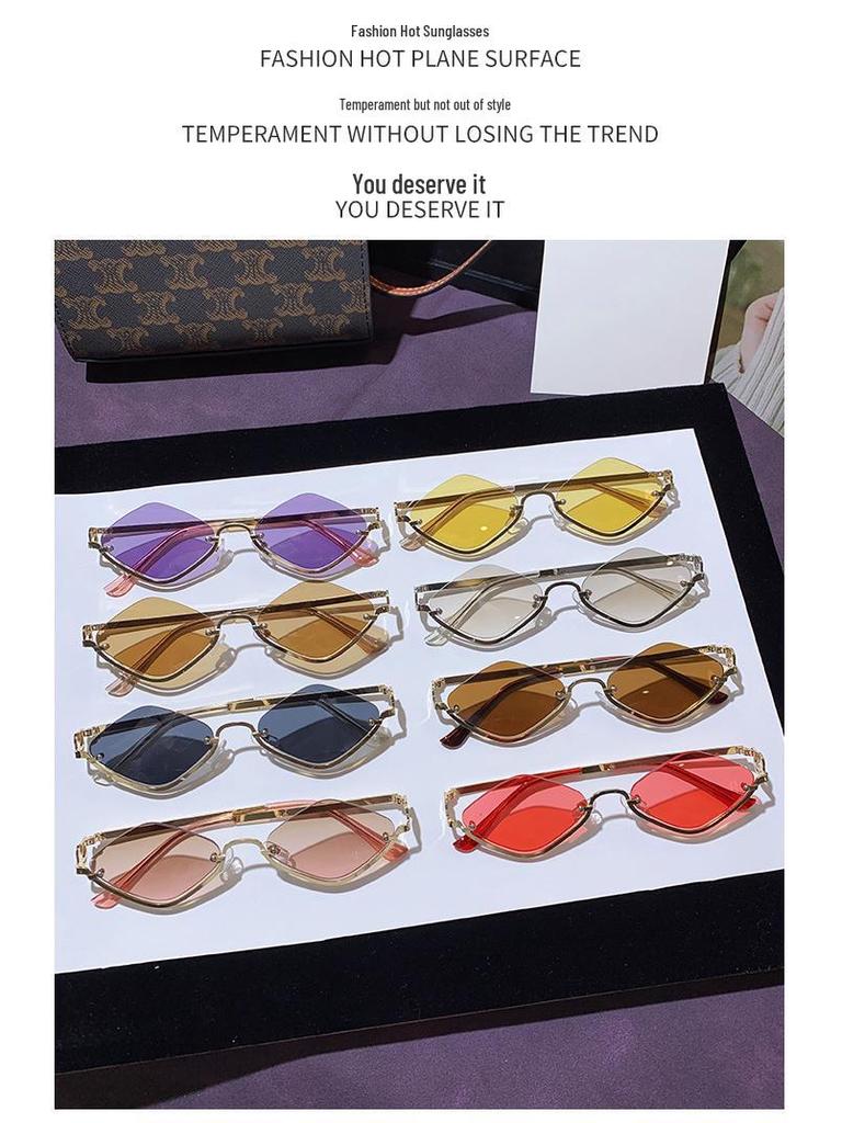 Солнцезащитные очки High-End 2025 полуободковые с бриллиантами - Современный, модный европейский и американский стиль