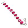 Natural Kashmir Red Ruby Gemstone 925 Sterling Silver Bracelet 7-8" c7L70