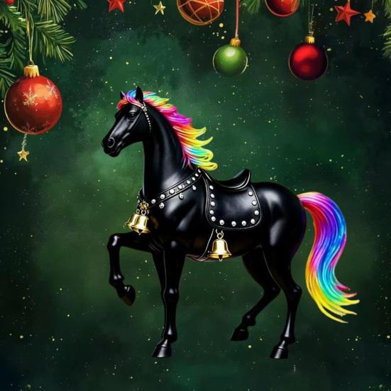 2D Плоская Лошадь Автомобильный Подвесной Орнамент Акриловая Лошадь Шарм для Зеркала Заднего Вида Праздничные Зимние Подвесные Аксессуары для Рождественской Елки Автомобильный Интерьер Стена Окно