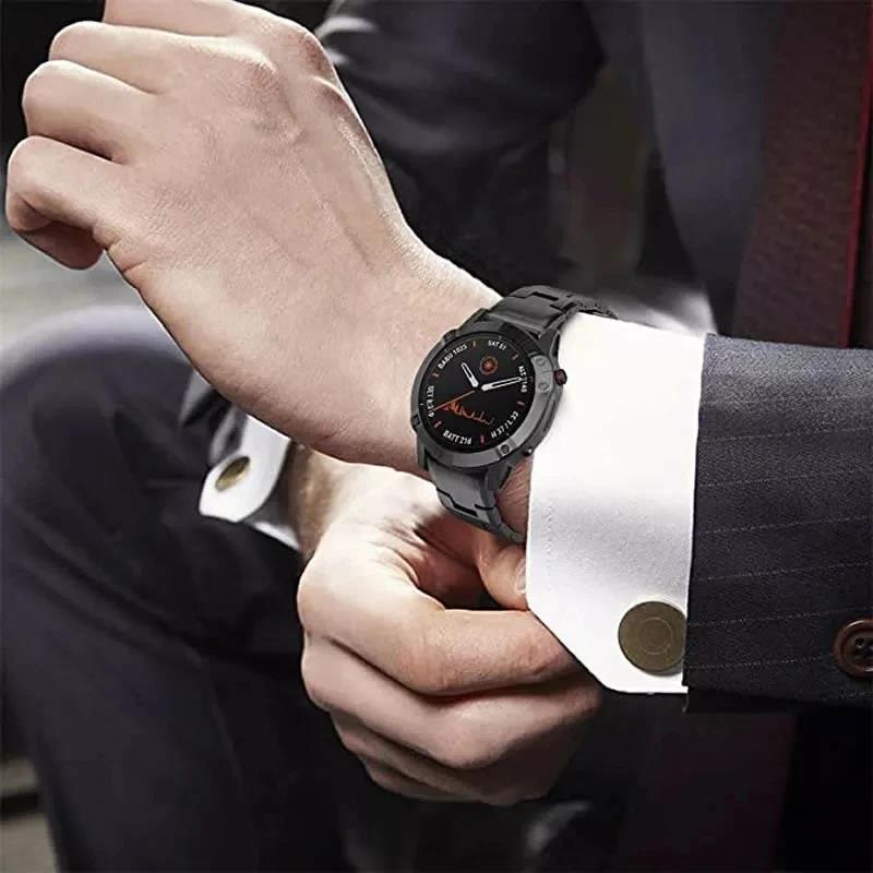 20 22 26 мм Титановый сплав Нержавеющая сталь Ремешок Для Garmin Fenix 7 7X 6X 6 6S Pro 5 5X 5s Plus MARQ Epix Gen 2 Tactix Металлический ремешок