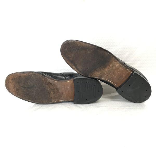 80s-90s?/STACY ADAMS/Goodyear Welt Leather U-Tip Shoes/10.5B/27.0-28.0/Black/(USED)