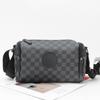 Men's Plaid Crossbody Shoulder Bag - Casual Korean Style Messenger Bag