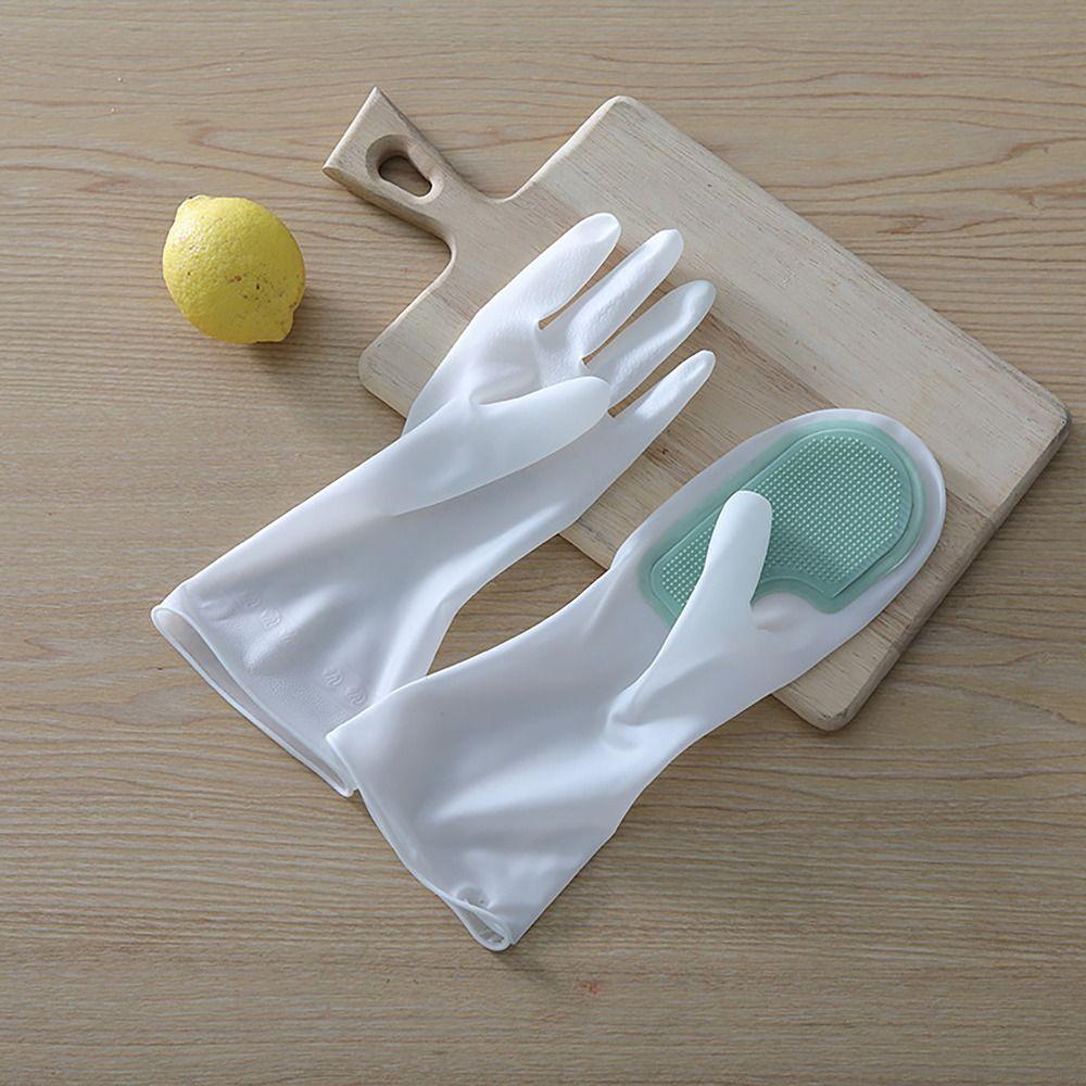 1PAIR Non-slip Dishwashing Gloves Waterproof Cleaning Gloves for Household Kitchen Washing