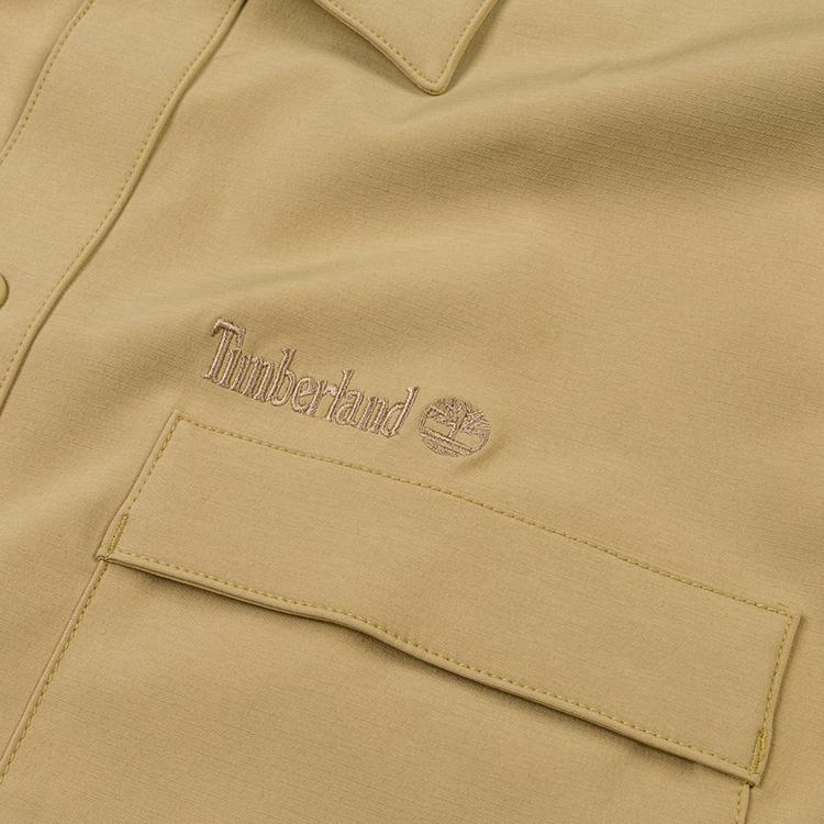 Timberland Рубашка-ветровка свободного покроя из водонепроницаемой ткани для мужчин, цвет лакрицы-желтый A2JJRDH4