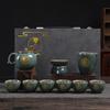 Direct Sales New Products Furu Kiln Tea Set Household Ge Kiln Tea Set Business Activities Creative Gift Print L0Go