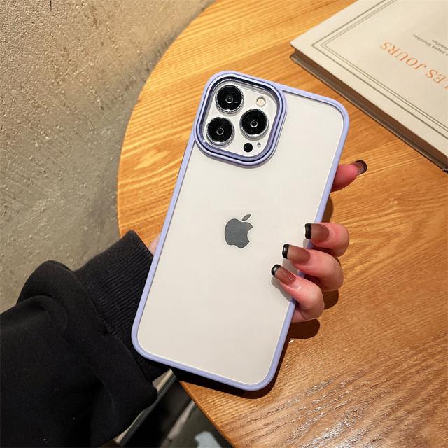 Чехлы для Iphone 13, прозрачная металлическая рамка для линз, противоударный чехол для телефона Iphone 12 13 Pro Max, модный цветной бампер, задняя крышка