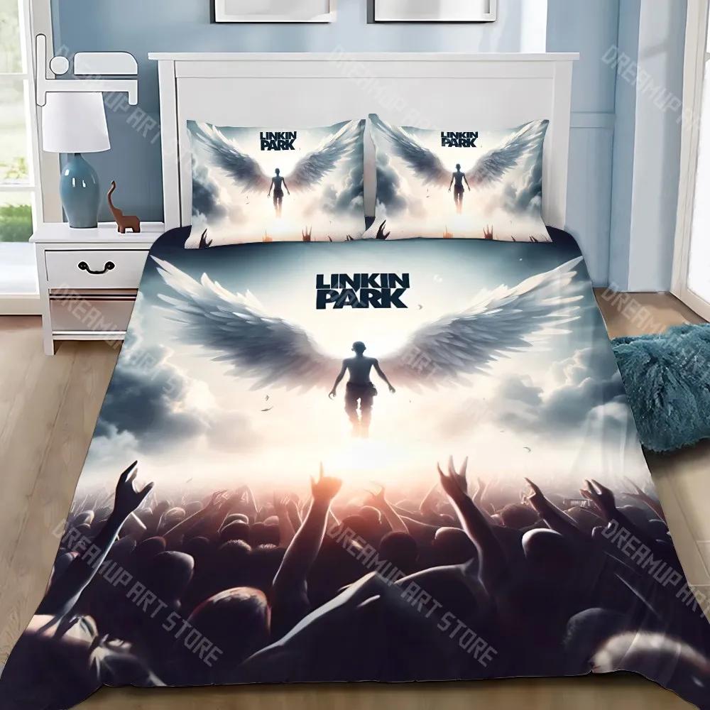 Пододеяльник Наволочка Комплект постельного белья Известная рок-группа Linkin P-Park Взрослый Мальчик Девочка Украшение спальни Детский Подарок Односпальный Двуспальный